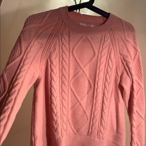 Pink cable sweater